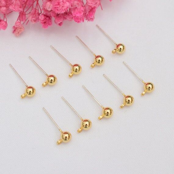 10 pcs 18k gold-plated 925 silver needle bean...