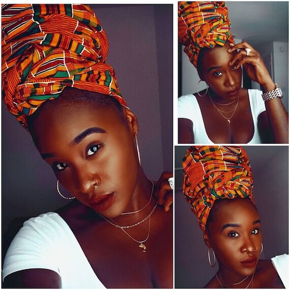 Kente Headwrap: African Ankara Fabric Scarf...