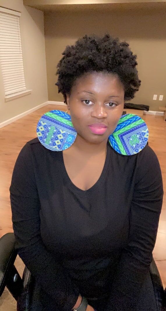 Large Ankara Dashiki Earrings: African Print ...