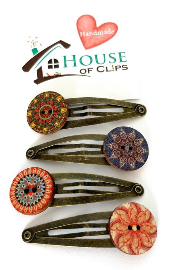 Goddess Button Hair Clips x4 by Plain Jane - ...