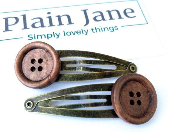 Grandad's Missing Button Hair Clips x2 / Butt...