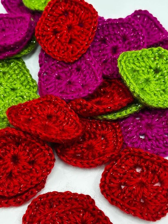 Hand Crochet Sparkle Granny Squares, 37 Motif...