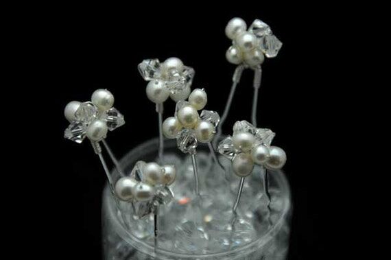 Set of 6 Freshwater Pearl & Swarovski Crysta...