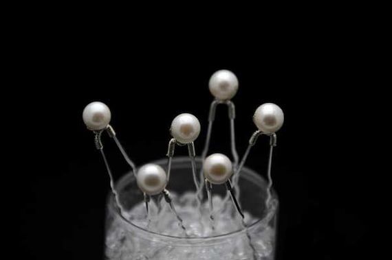 Set of 6 Freshwater Pearl Hair Pins...