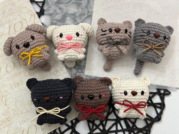 Handmade Crochet Animal Keychain – Cute Ami...