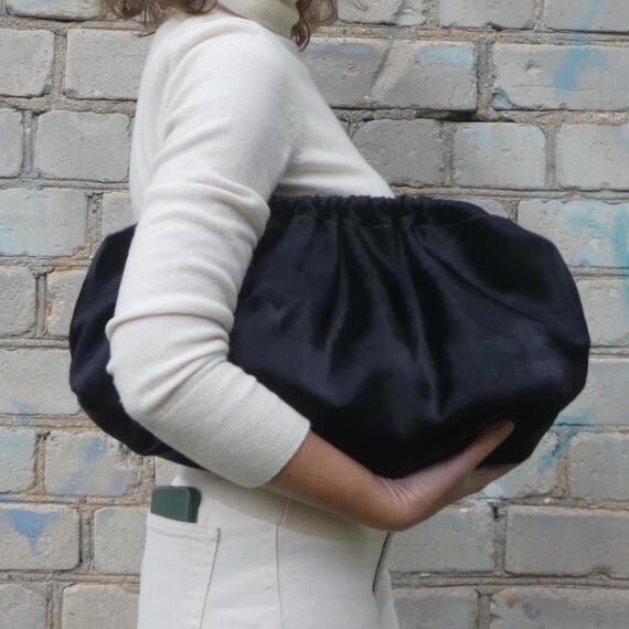 Handmade Pony Hair Cloud Clutch – Ruched St...