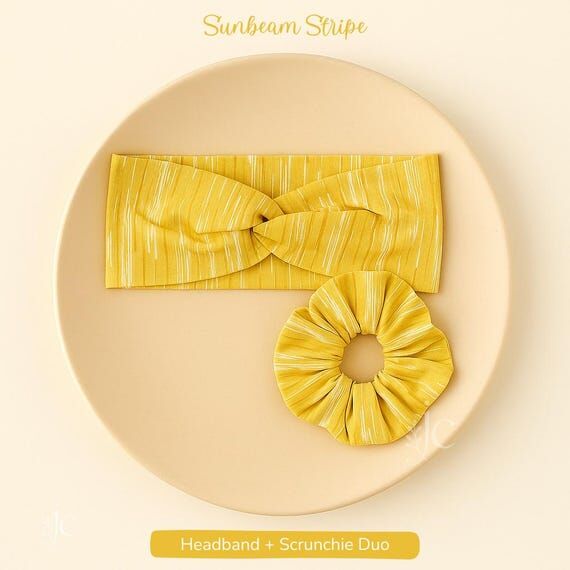 Sunbeam Stripe Headband & Scrunchie Set – S...
