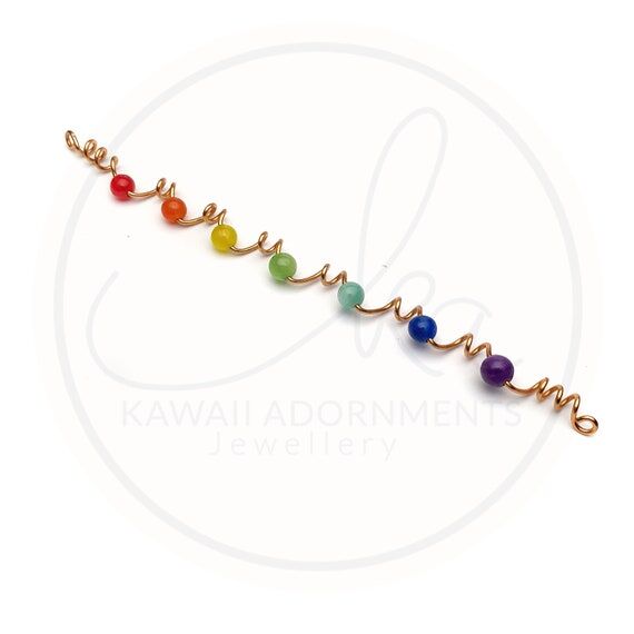 Gold Plated – Rainbow Gemstone Mini Hair Wr...