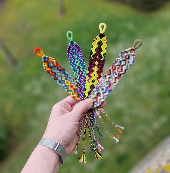 Knotted Friendship Bracelet, Colorscale Embro...