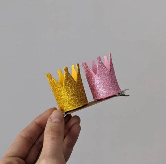 Crown Hair Clip, Golden Pink Princess Barrett...