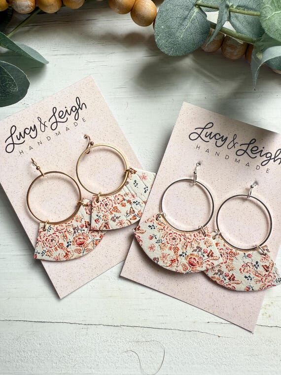 Rust leather earring handmade, 5th anniversar...