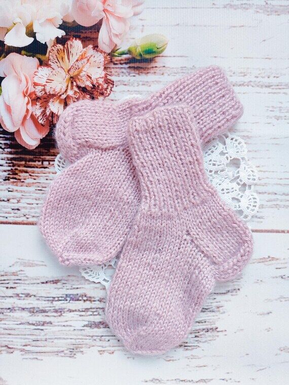 Children's socks, Hand knitted socks made of ...