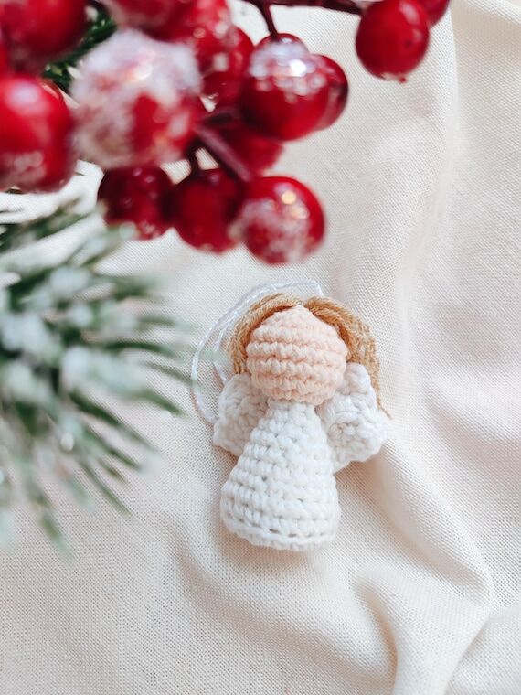 Handmade Crochet Angel Ornament Christmas, Ba...