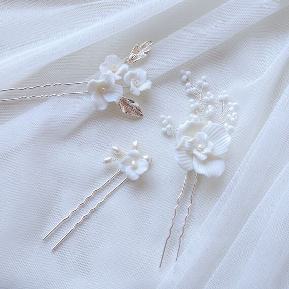 Pearl Floral Sliver Wedding Bridal Accessory ...