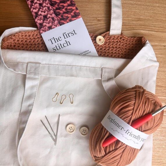 Beginner Crochet Kit – DIY Tote Bag Insert ...