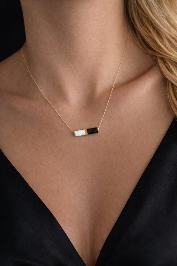 Miyuki Bead Bar Necklace – Gold Plated Chai...