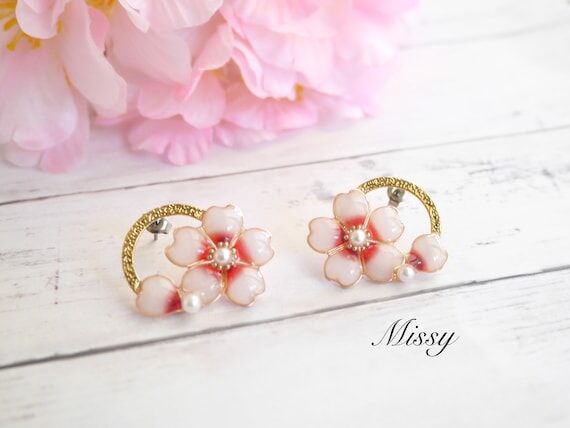 Sakura 桜 metal ring earring – Embrace th...