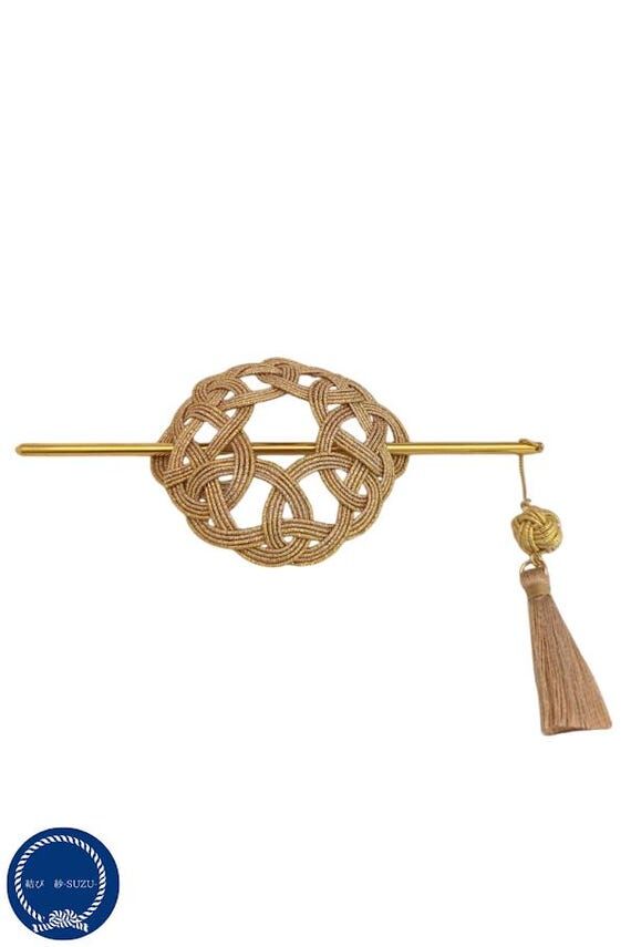 Gold Kesa Knot Kanzashi Hair Stick | Japanese...