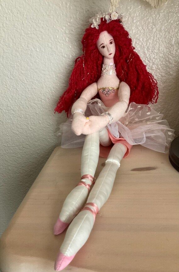 Ballerina Tilda Fabric Art Doll Handmade hom...