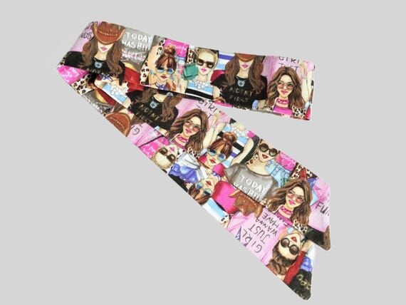 Cotton Skinny Scarf for Women / Head Scarf Ri...