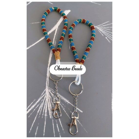 Beaded Wristlet - Jewel Toned Keychain - Para...