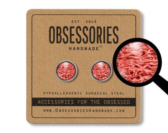 Ground Beef Jewelry Beef Gift Food Earring Fo...