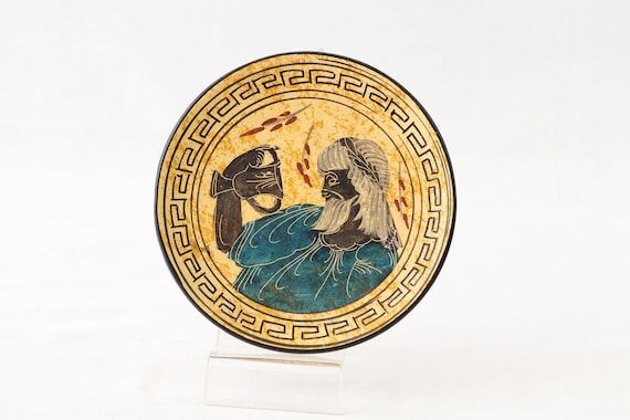 Greek Ceramic Plate, Hand Painted Plate, Hand...