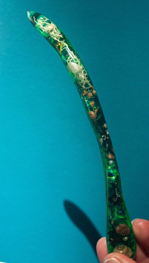 Handmade Resin Hair Stick: Irish Garden Pond ...