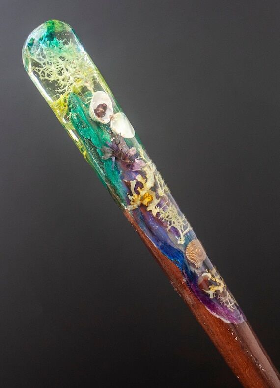 Ocean Magic Wand – Resin, Walnut Wood, Seas...