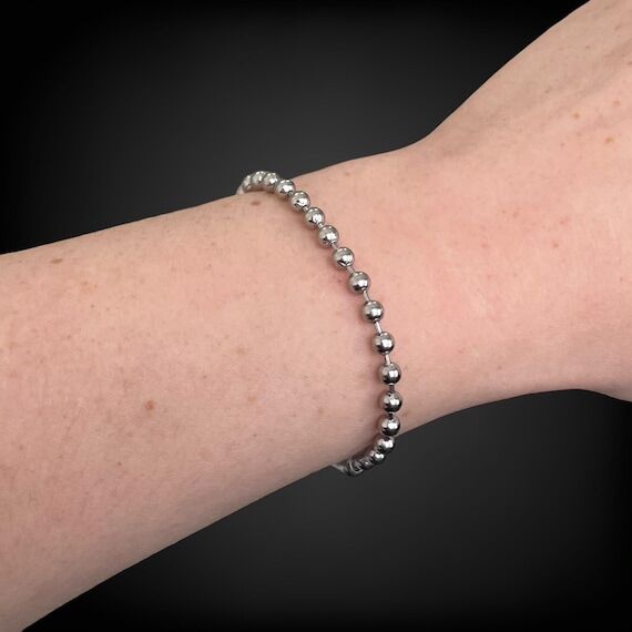Ball Chain Bracelet - Stainless Steel, 4mm th...