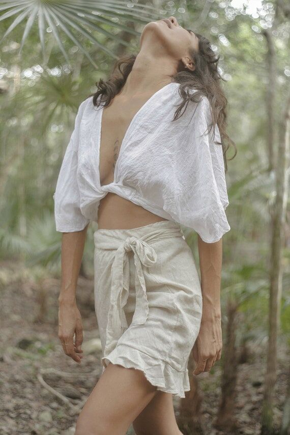 Linen Crop Top Tulum Clothing Linen Set Linen...