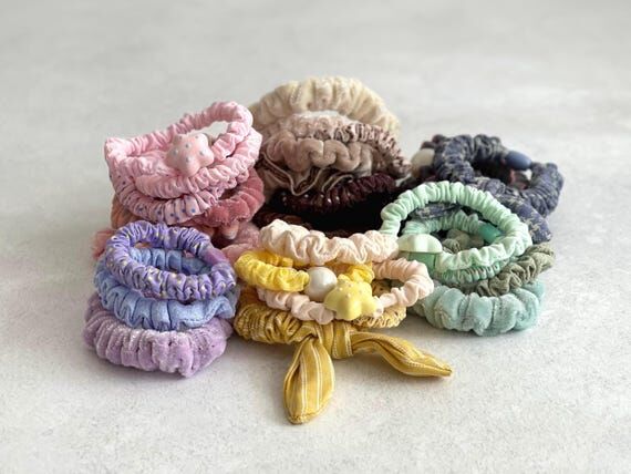 Mini Scunchie Cute Hair Tie for Kid Hair Acce...