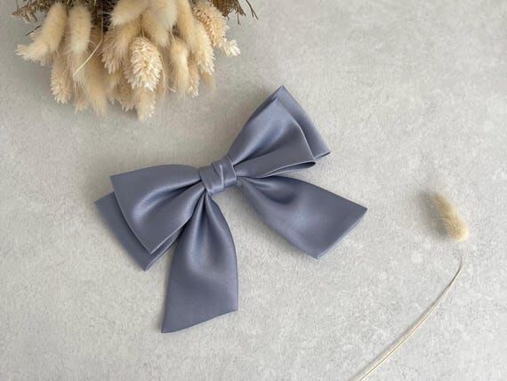 Dusty Blue Small Hair Bow Prom Hair Accessory...