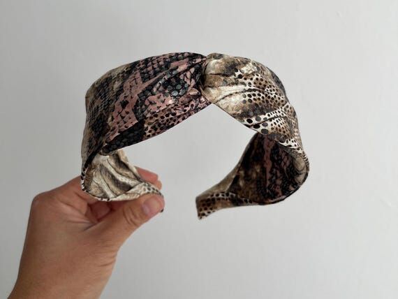 Snake Skin Print Headband Turban Animal Print...