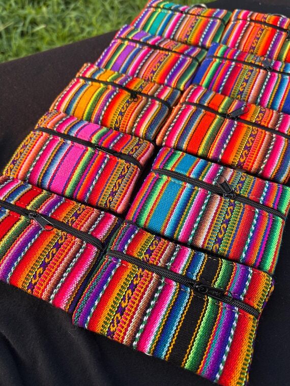 Handmade Peruvian Coin Purse: Woven Manta Fab...