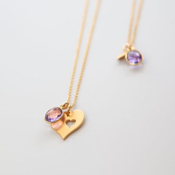 Mother and Daughter Heart Necklace Set: Gold ...