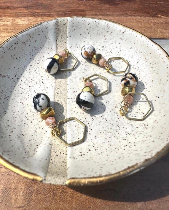 Jasper & Sunstone Knitting Stitch Markers - H...