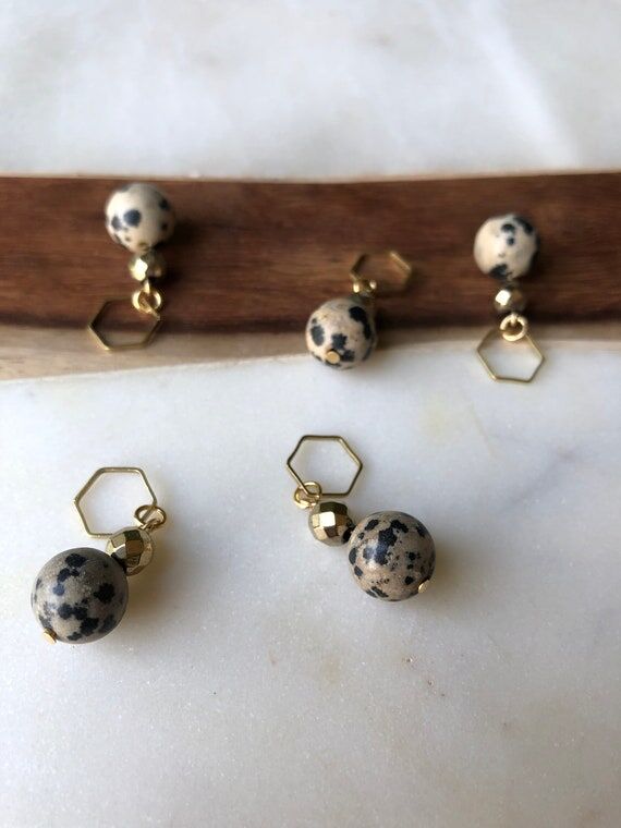 Dalmatian Jasper & Pyrite Knitting Stitch Mar...