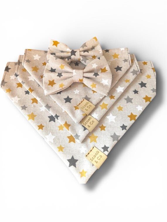 Linen Star Dog Bandana | Handmade Breathable ...