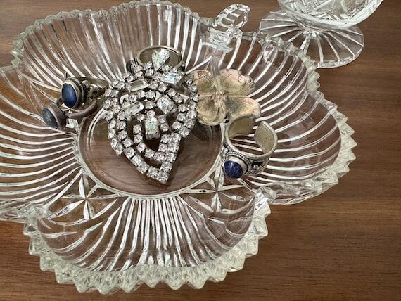 Vintage Rhinestone Brooch | Clear Crystal Pin...