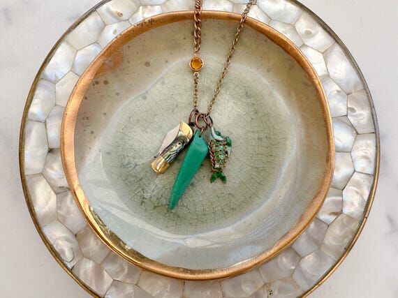 Koi Knife Necklace - Folding Mother of Pearl ...