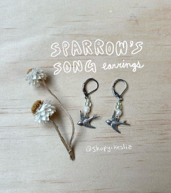 Sparrow's Song Earrings || Handmade Pearl Lev...