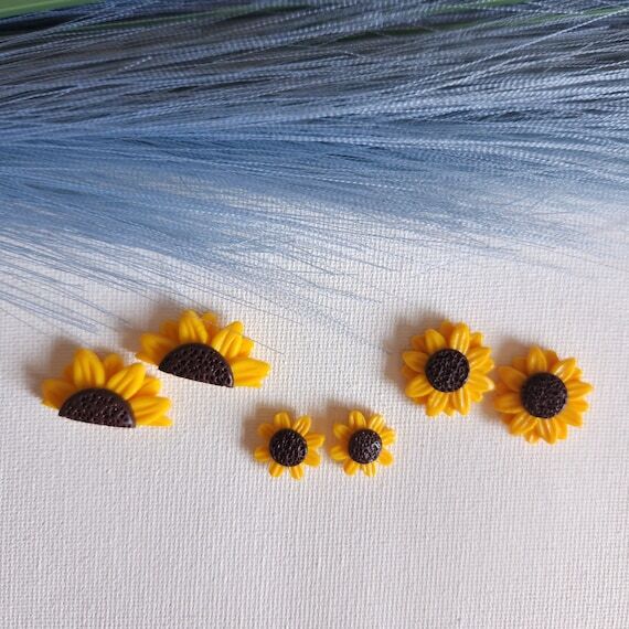 Cute Sunflower Stud Earrings, Spring Summer F...