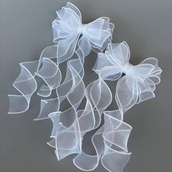 White Handmade School Bow - Back to School Ha...