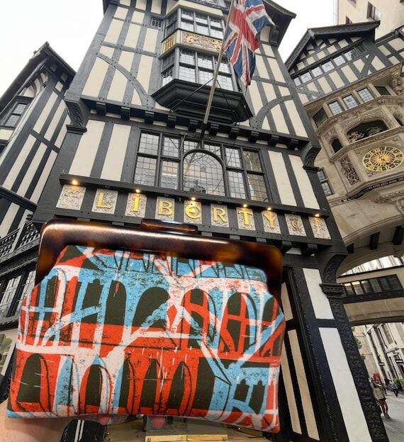 Liberty London Fabric Clutch: Handmade Acryli...