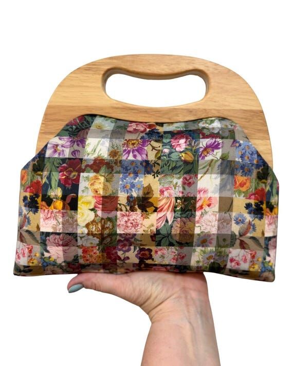 Wooden Frame Clutch, Liberty Archive Gingham ...