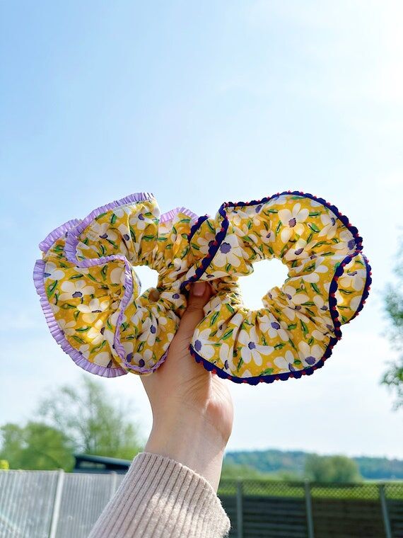 Giant Floral Scrunchie: French Style Cotton H...