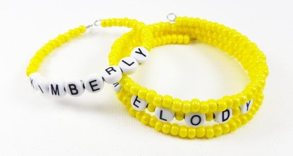 Yellow Name Bracelet - Personalized Memory ...