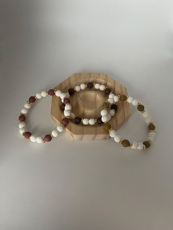 Multicolor Lava Bead Bracelet...