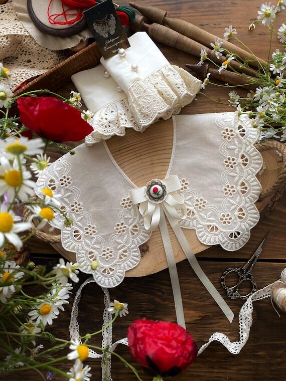Detachable Peter Pan Collar Set, Removable Vi...